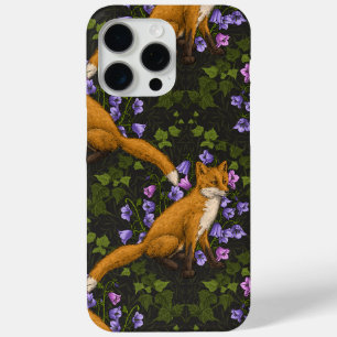 Vos, klokbloemen en klimop, groen, sinaasappel en iPhone 15 pro max hoesje