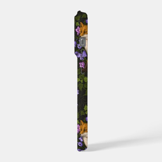 Vos, klokbloemen en klimop, groen, sinaasappel en iPhone hoesje (Linkerkant)