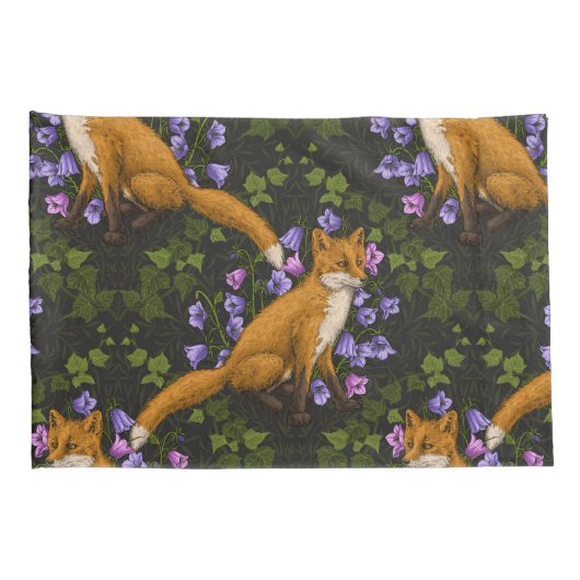 Vos, klokbloemen en klimop, groen, sinaasappel en kussensloop (Achterkant-Rechts)