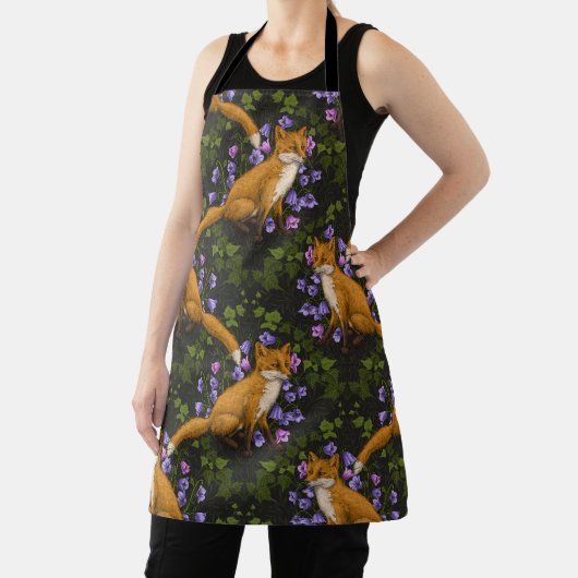 Vos, klokbloemen en klimop, groen, sinaasappel en schort (Insitu)