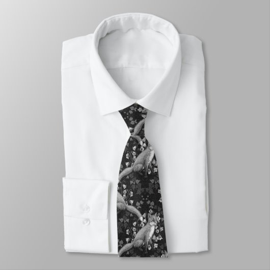 Vos, klokbloemen en klimop, monochroom, zilveren m stropdas (Gebonden)