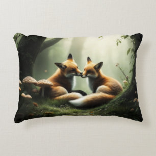 Vos knuffelen in Misty Forest Accent Kussen