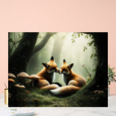 Vos knuffelen in Misty Forest Acryl Bord (Huwelijk)