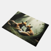 Vos knuffelen in Misty Forest Deurmat (Schuin)