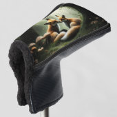 Vos knuffelen in Misty Forest Golfheadcover (3/4 voorkant)