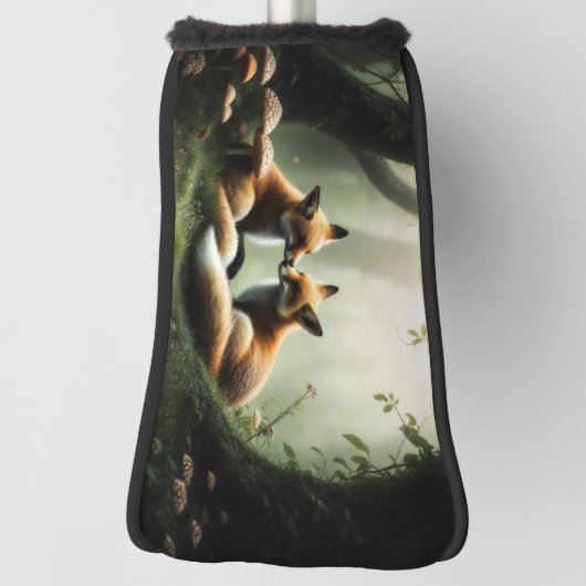 Vos knuffelen in Misty Forest Golfheadcover (Draai 90)