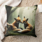 Vos knuffelen in Misty Forest Kussen (Deken)