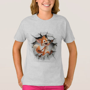 Vos komt uit een gebarsten muur t-shirt