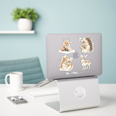 Vos Konijn Hert Meisje Kerstmis Sticker (Laptop op bureau)