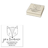 Vos Kop Schattig Wild Dier Rubberstempel (Gestempeld)