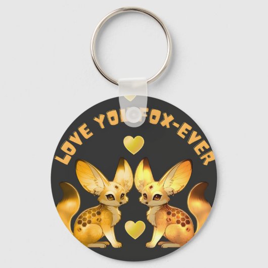 Vos Koppel Valentijn Kunst Sleutelhanger (Voorkant)