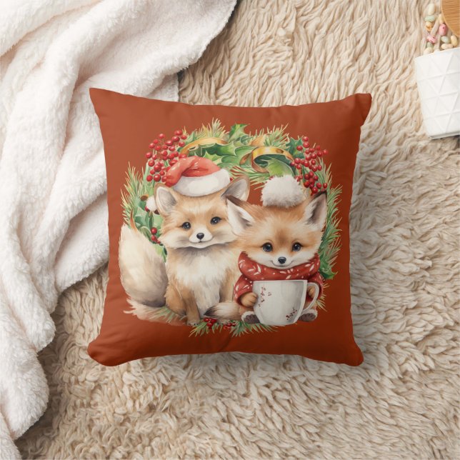Vos Koppel Winter Krans Kerstmis Kussen (Deken)