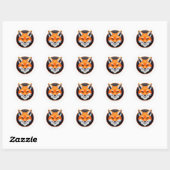 Vos Krachtig Bos Dier Natuur Energie Embleem Ronde Sticker (Vel)