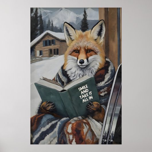 Vos Leest Ski Art Print Motiverende Winter (Voorkant)