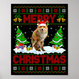 Vos Lelijke Kerst Trui Grappige Vos Dier Merry Chr Poster
