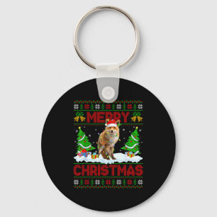 Vos Lelijke Kersttrui Grappige Vos Dier Merry Chri Sleutelhanger