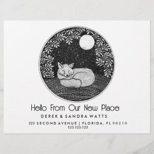 Vos Lino Stijl Adreswijzigingskaart   Handgetekend Flyer