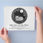 Vos Lino Stijl Adreswijzigingskaart | Handgetekend Flyer (Hand)