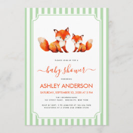 Vos Mama en Baby Shower Bleekgroene Strepen Schatt Kaart