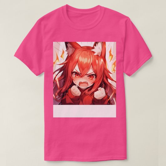 vos meisje boos t-shirt (Design voorkant)