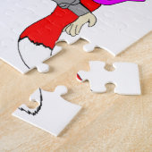 vos meisje knop legpuzzel (Zijkant)