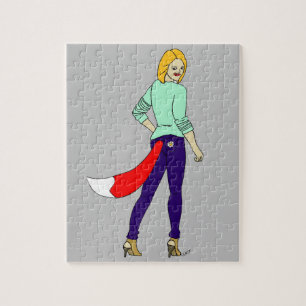 vos meisje knop legpuzzel
