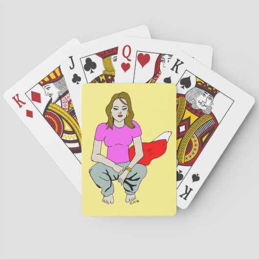 vos meisje pokerkaarten (Achterkant)