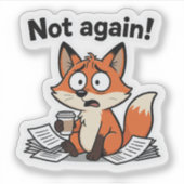 Vos Meme Cartoon Grappig Sticker (Voorkant)