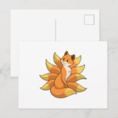 Vos met 9 vossenstaarten briefkaart (Voorkant / Achterkant)