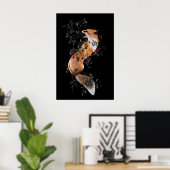 Vos met bessen en bijen- Giclee print van (Thuiskantoor)