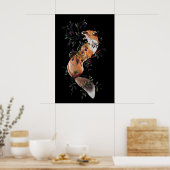 Vos met bessen en bijen- Giclee print van (Keuken)