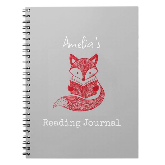 Vos met Boek Gepersonaliseerd Lezen Notitieboek (Voorkant)