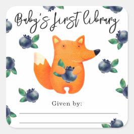 Vos met bosbes - baby's eerste bibliotheek vierkante sticker