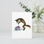 vos met cadeau briefkaart (Staand voorkant)