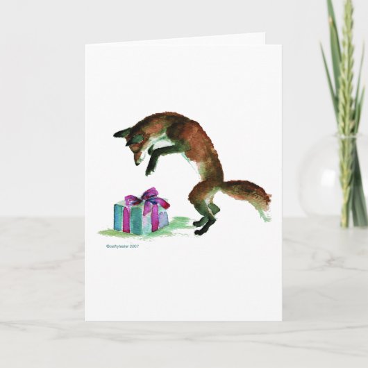 vos met cadeau kaart (Voorkant)
