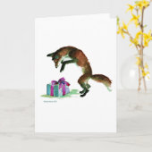 vos met cadeau kaart (Gele Bloem)
