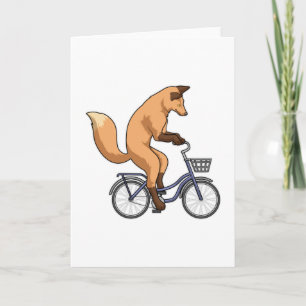 Vos met fiets kaart