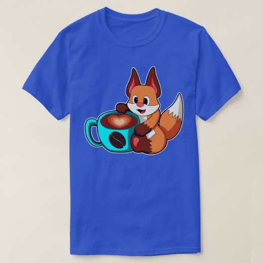 Vos met kopje koffie 2 t-shirt (Design voorkant)