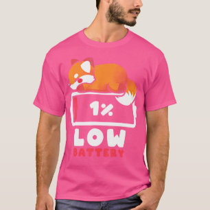 Vos met lage batterij t-shirt