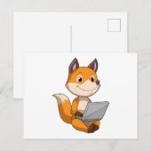 Vos met laptop briefkaart (Voorkant / Achterkant)