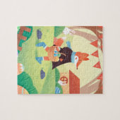 Vos met mandje versierde paaseieren legpuzzel (Horizontaal)