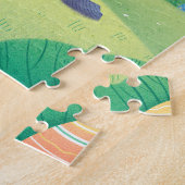 Vos met mandje versierde paaseieren legpuzzel (Zijkant)