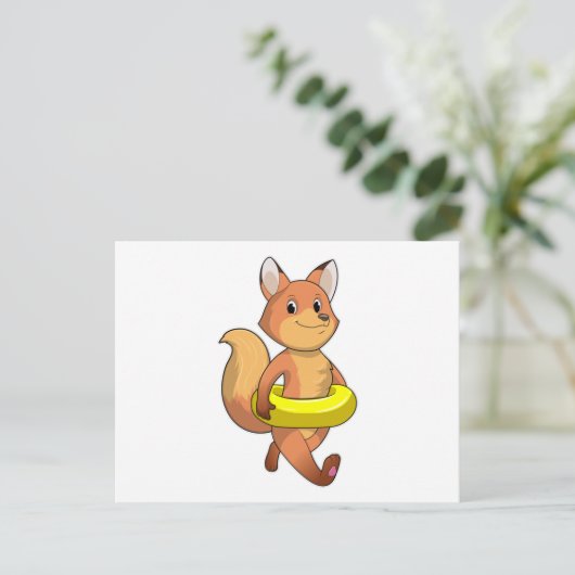 Vos met reddingsboei briefkaart