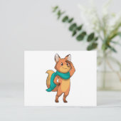 Vos met sjaal briefkaart (Staand voorkant)