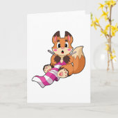 Vos met sjaal kaart (Gele Bloem)