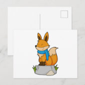 Vos met sjaal op rots briefkaart (Voorkant / Achterkant)