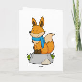 Vos met sjaal op rots kaart (Achterkant)