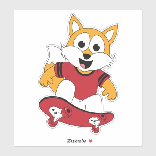 vos met skateboard sticker (Vel)