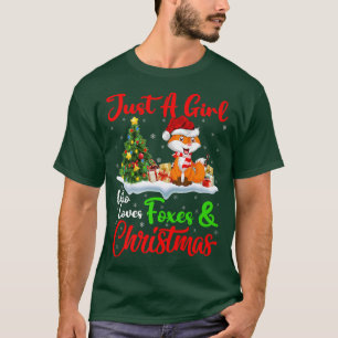 Vos minnaar gewoon een meisje dat vossen en Kerstm T-shirt