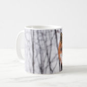 vos mok, vossenkoffie mok, wintervossencadeau koffiemok (Voorkant links)
